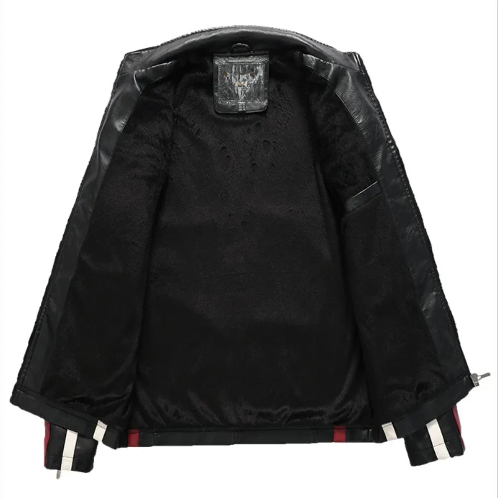 Blouson de motard en cuir véritable Raffaelle Castellini
