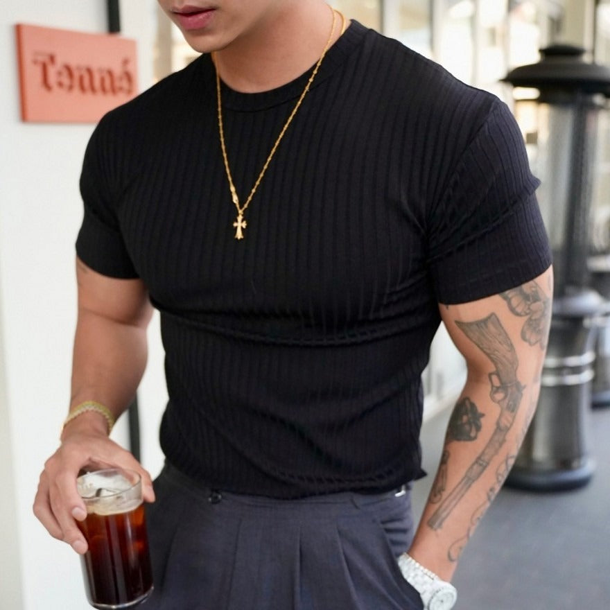 Calypso - Ribbed Fitted T-Shirt
