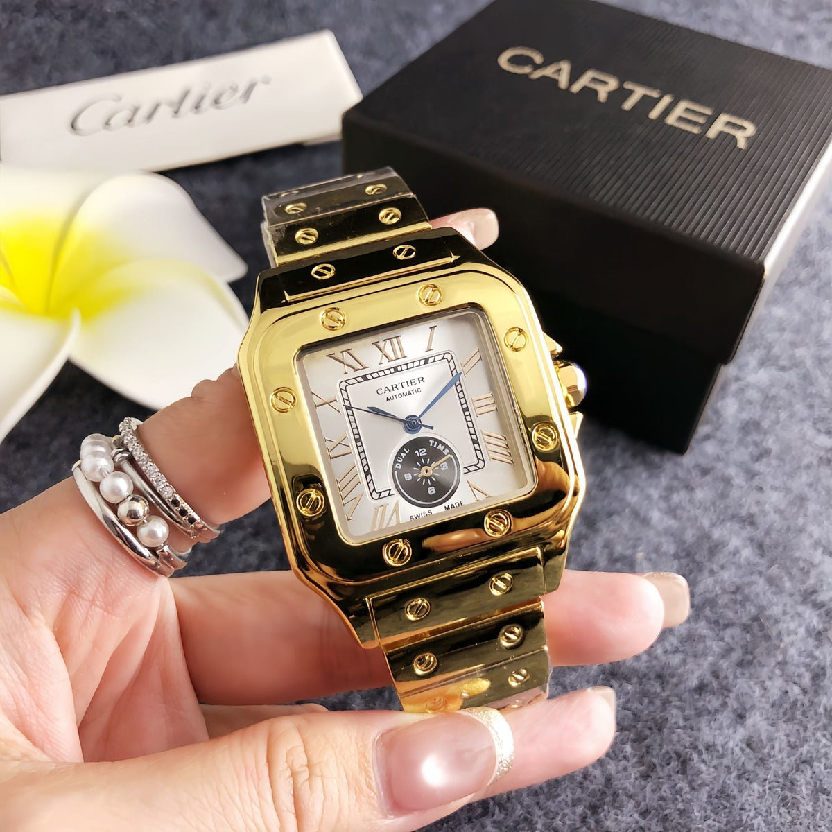 Reloj cuadrado Obsidian Royale