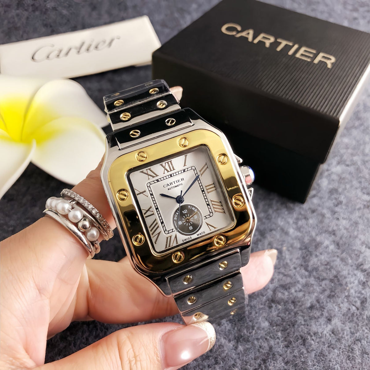 Reloj cuadrado Obsidian Royale