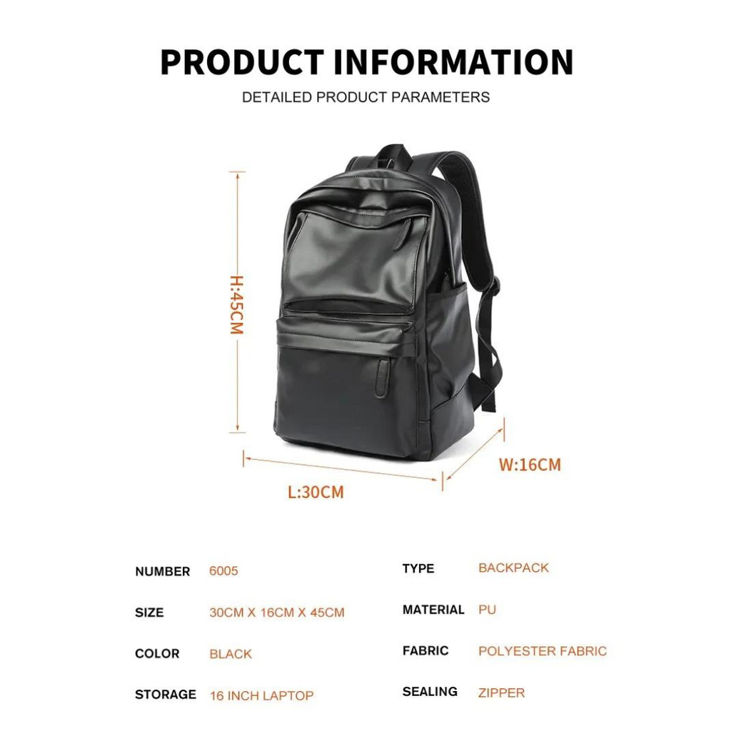 Sac à dos imperméable pour homme en cuir