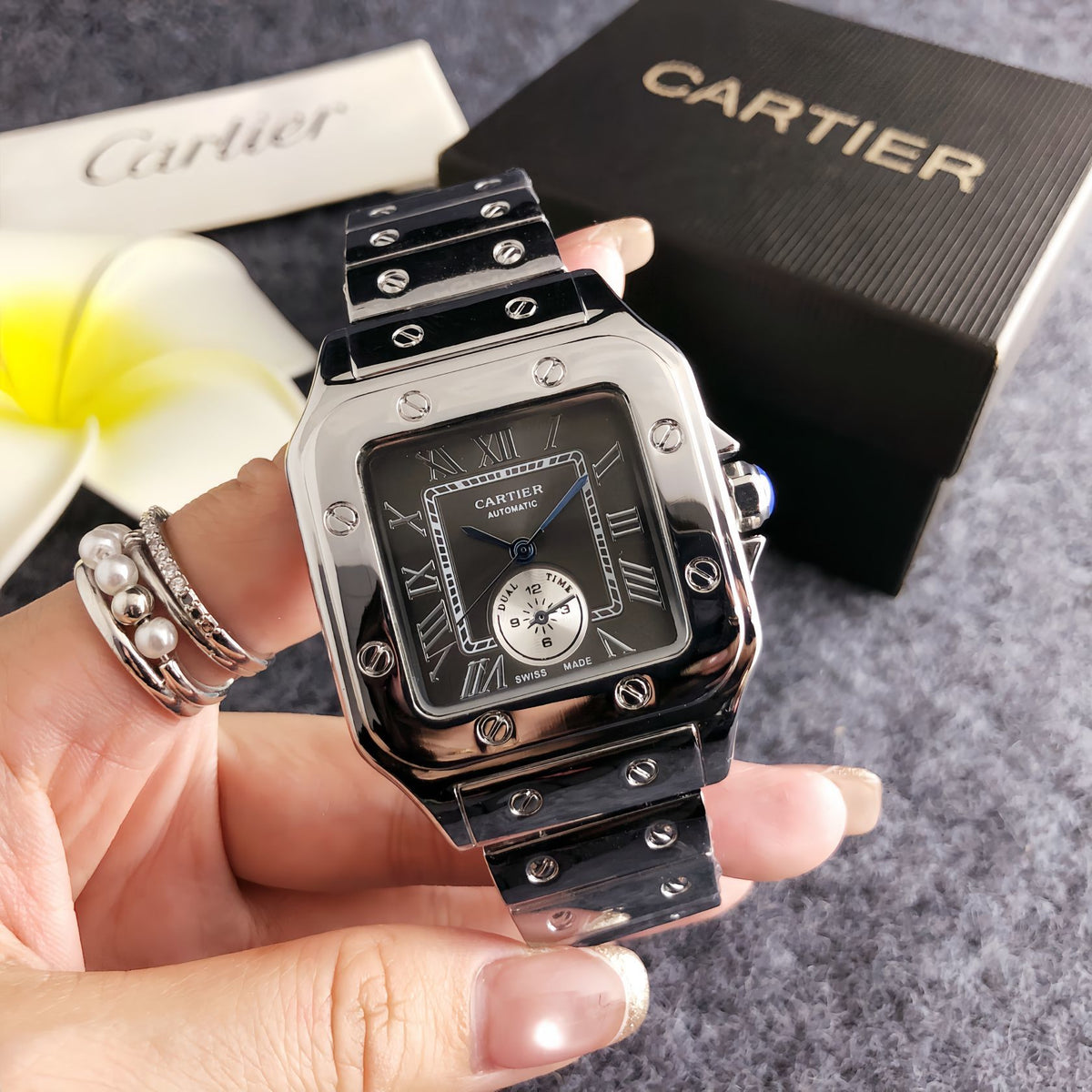 Reloj cuadrado Obsidian Royale