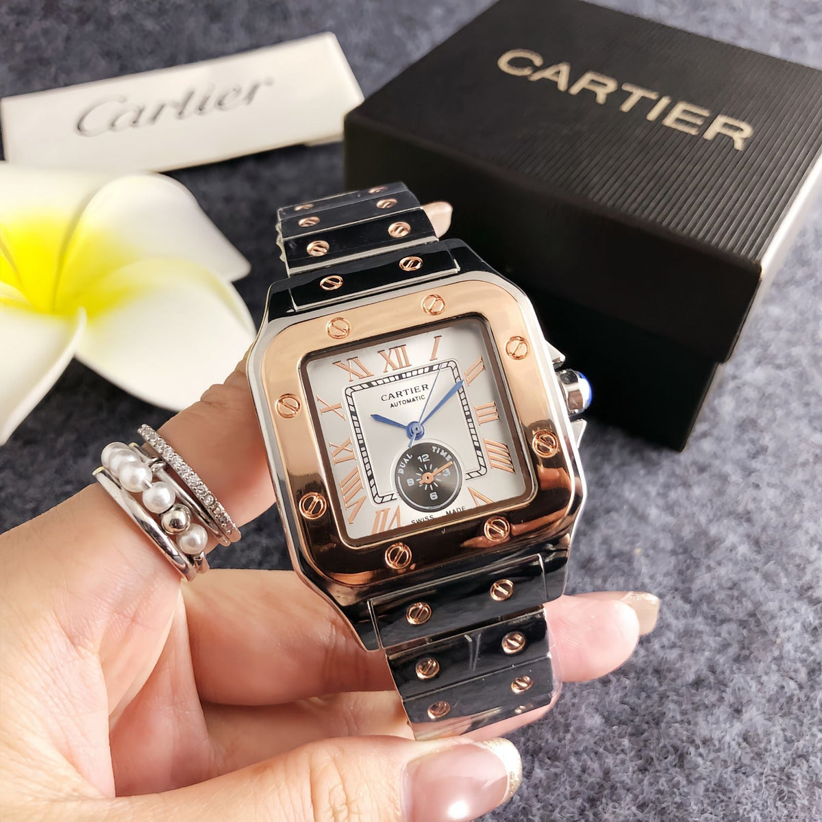 Reloj cuadrado Obsidian Royale