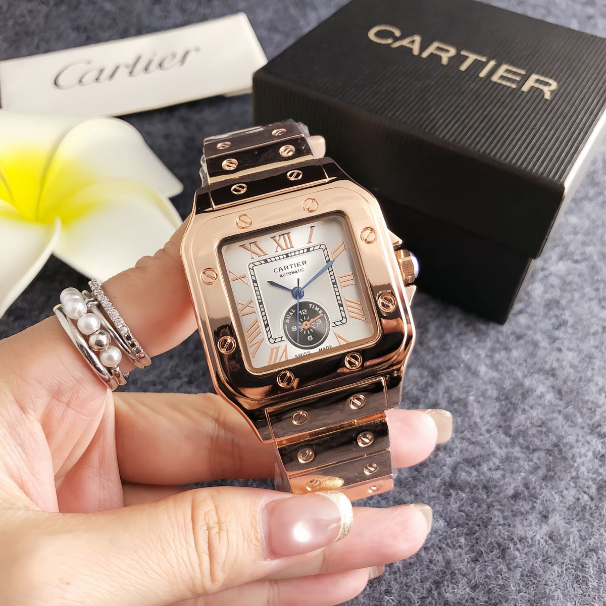 Reloj cuadrado Obsidian Royale
