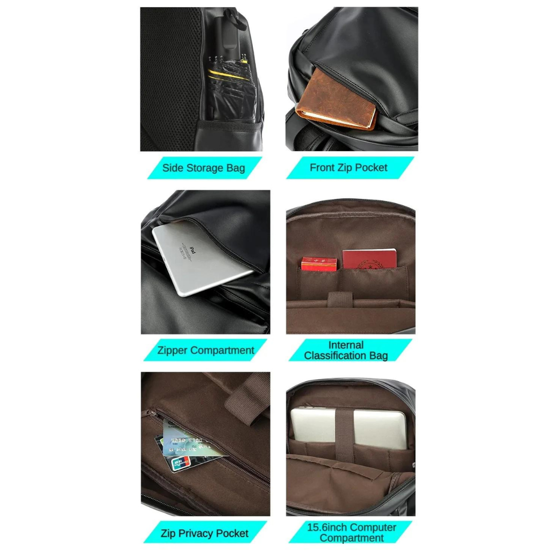 Sac à dos imperméable pour homme en cuir