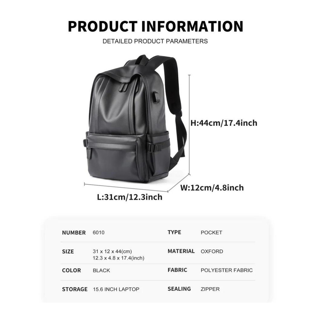 Sac à dos imperméable pour homme en cuir