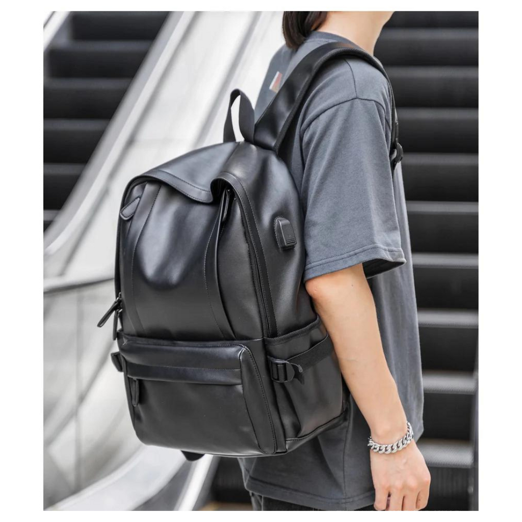 Sac à dos imperméable pour homme en cuir