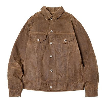 Casaco masculino retro em tecido encerado Vinthentic