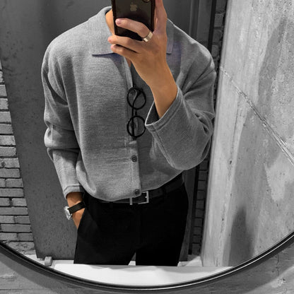 Camisa de malha com botões para homem Galardo