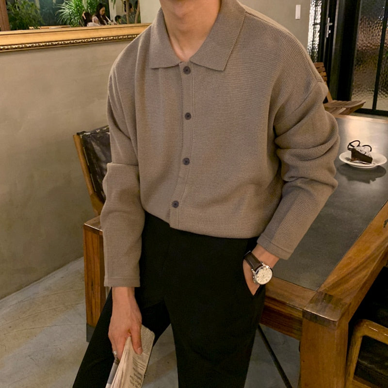 Camisa de malha com botões para homem Galardo