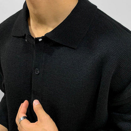 Camisa de malha com botões para homem Galardo