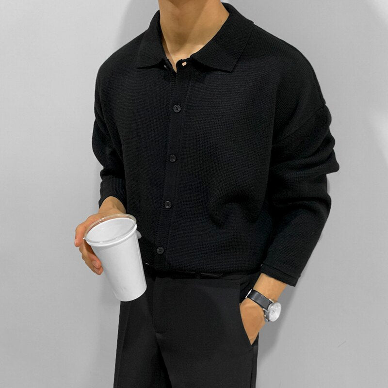 Camisa de malha com botões para homem Galardo