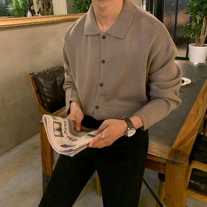 Camisa de malha com botões para homem Galardo