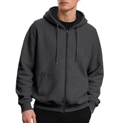 Camisola com capuz oversized e fecho de correr integral, para homem