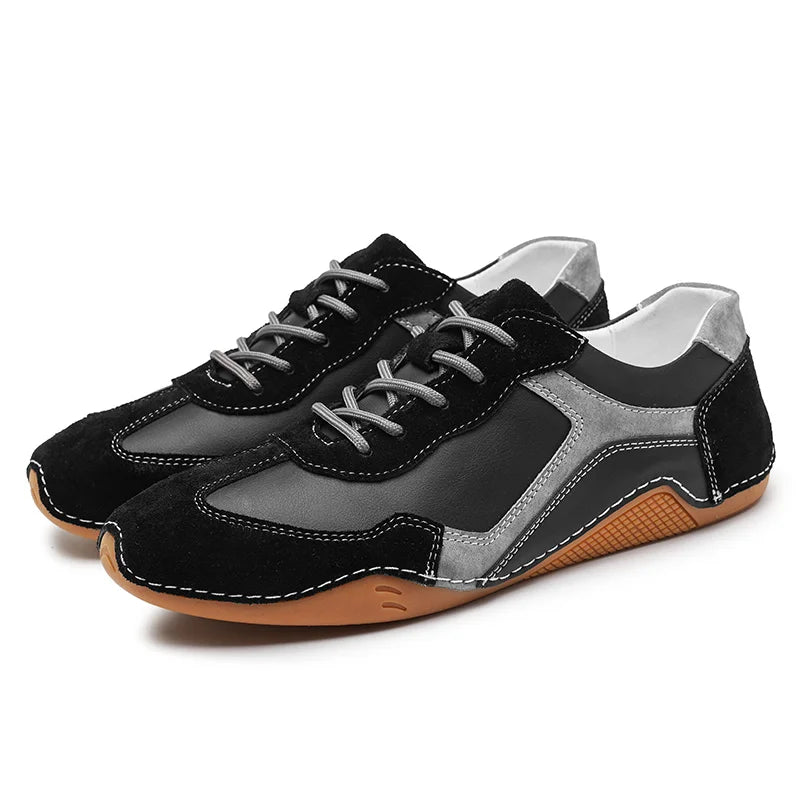 Ruskindssneakers med gummisål