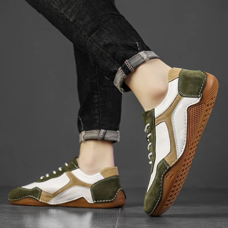 Ruskindssneakers med gummisål