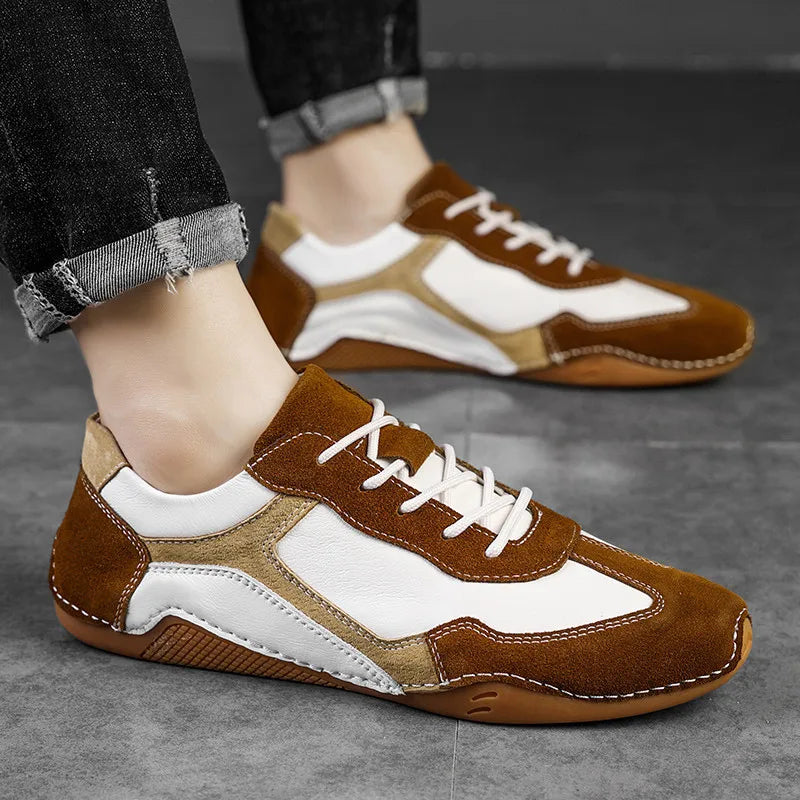 Ruskindssneakers med gummisål