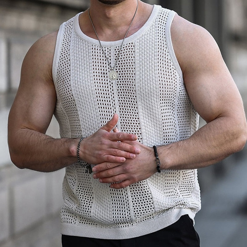 Gebreide tanktop voor heren Vinthentic Rocco