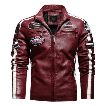 Blouson de motard en cuir véritable Raffaelle Castellini