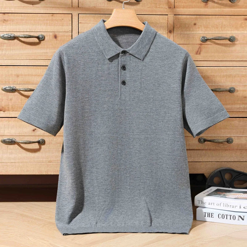 Cămașă polo Camille Pissarro din lână premium
