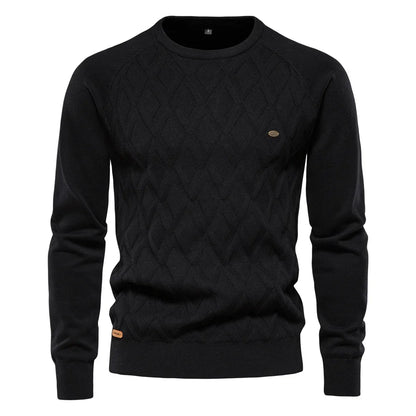 Pull en maille à motif losanges et col rond pour homme Dario Pini