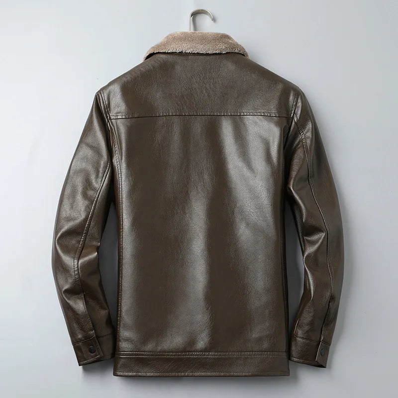 Δερμάτινο μπουφάν με επένδυση fleece Lorenzo Taviani