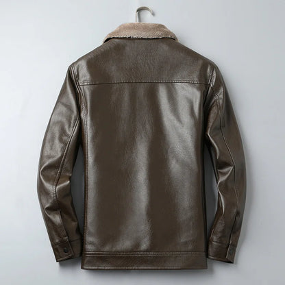 Δερμάτινο μπουφάν με επένδυση fleece Lorenzo Taviani