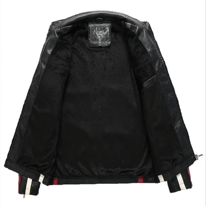 Blouson de motard en cuir véritable Raffaelle Castellini