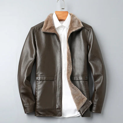 Δερμάτινο μπουφάν με επένδυση fleece Lorenzo Taviani