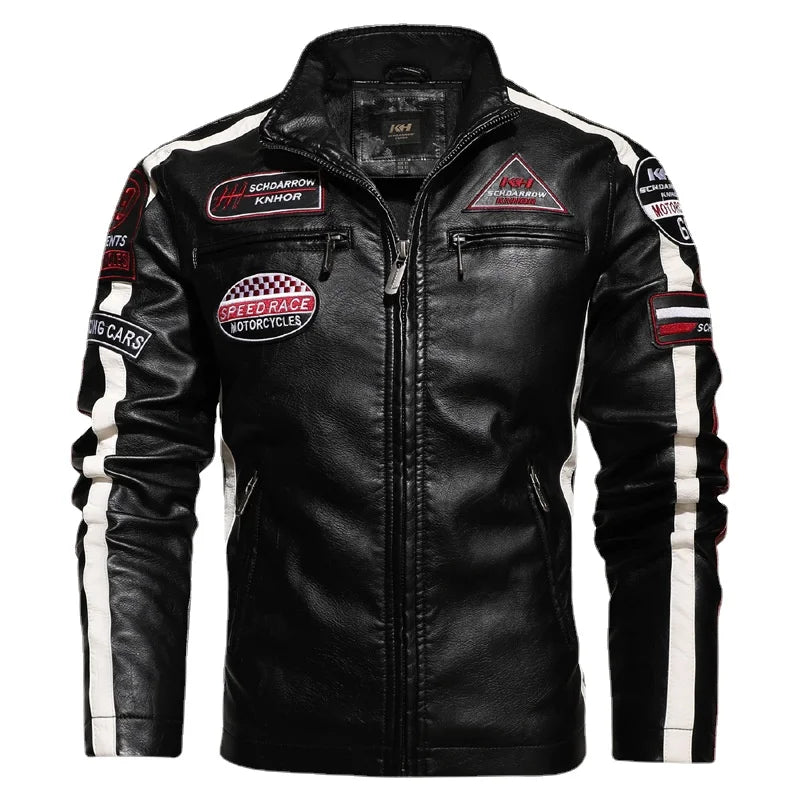 Blouson de motard en cuir véritable Raffaelle Castellini