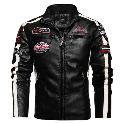 Blouson de motard en cuir véritable Raffaelle Castellini