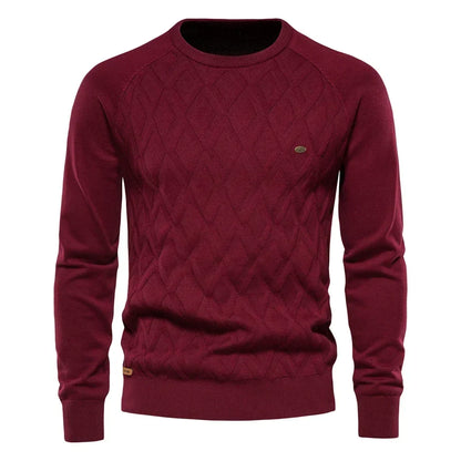 Pull en maille à motif losanges et col rond pour homme Dario Pini