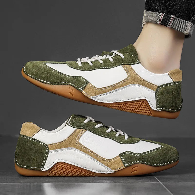 Ruskindssneakers med gummisål