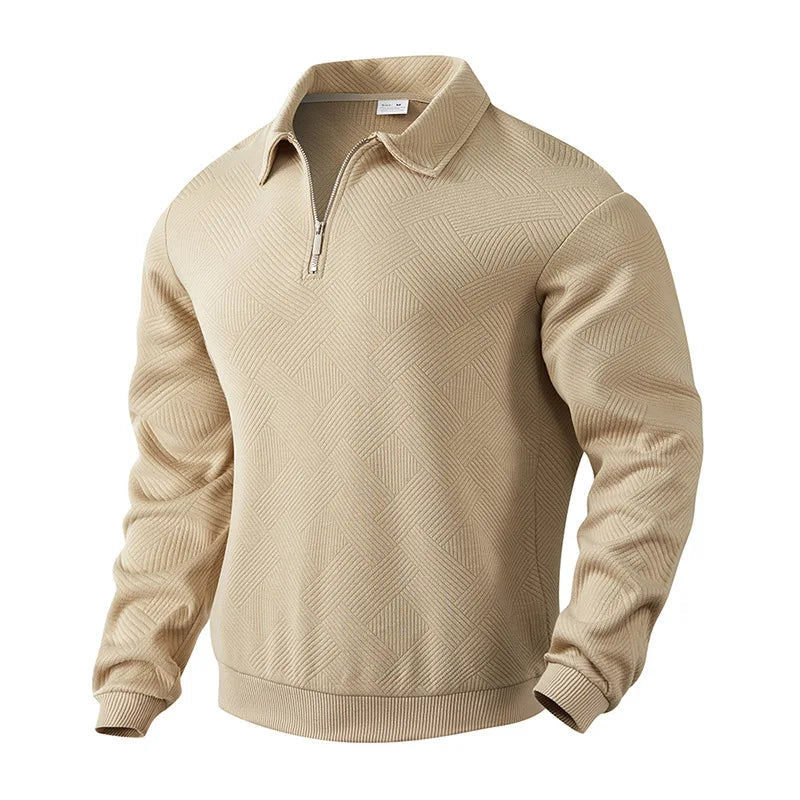 Max Vero Langarm-Poloshirt mit Reißverschluss