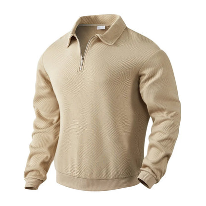 Max Vero Langarm-Poloshirt mit Reißverschluss