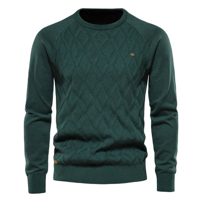 Pull en maille à motif losanges et col rond pour homme Dario Pini