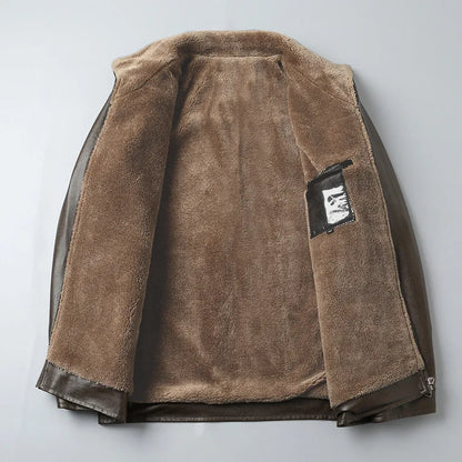 Δερμάτινο μπουφάν με επένδυση fleece Lorenzo Taviani