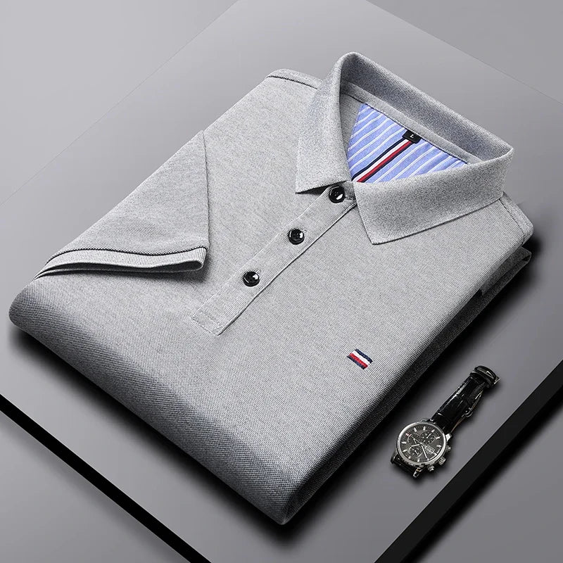 Edgar Degas eksklusiv poloskjorte med vaffelstruktur