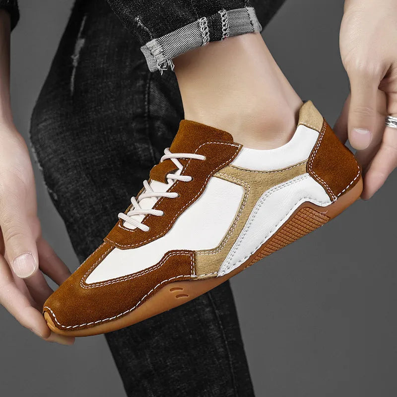 Ruskindssneakers med gummisål