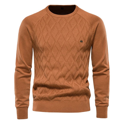 Pull en maille à motif losanges et col rond pour homme Dario Pini