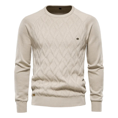 Pull en maille à motif losanges et col rond pour homme Dario Pini
