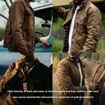Casaco masculino retro em tecido encerado Vinthentic