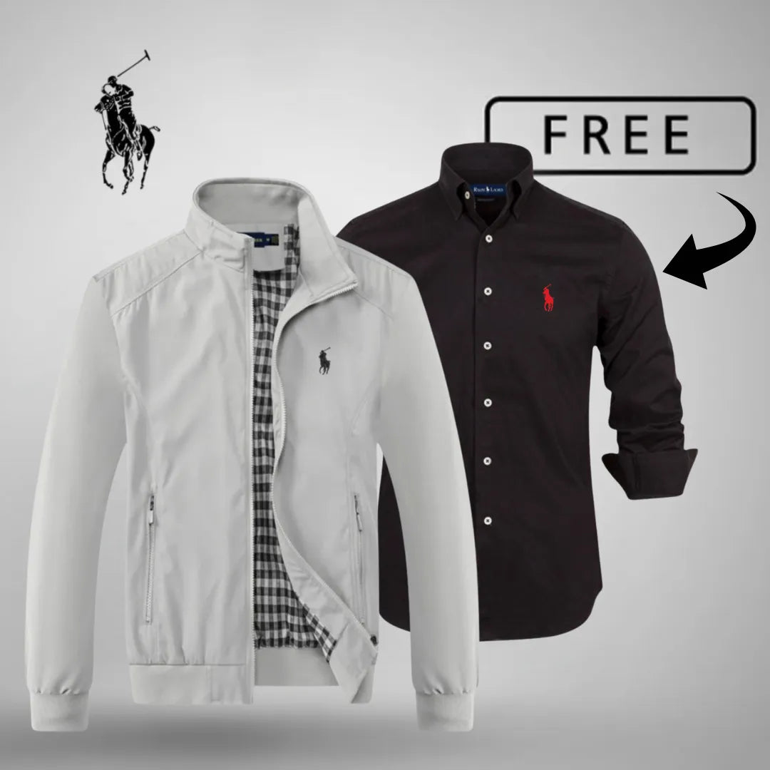 Casual-bomberjakke med lynlås™ Premium + GRATIS jumper eller skjorte (dit valg)