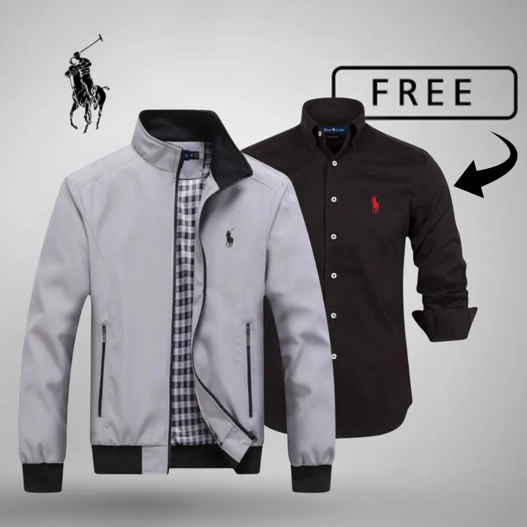 Casual-bomberjakke med lynlås™ Premium + GRATIS jumper eller skjorte (dit valg)