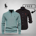 Førsteklasses stil og komfort – Half-Zip-jumper™ + GRATIS klassisk skjorte