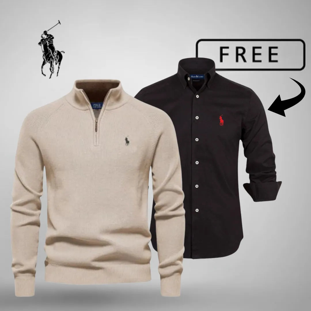Premium Stil & Komfort – Half-Zip-Pullover™ + KOSTENLOSES klassisches Hemd