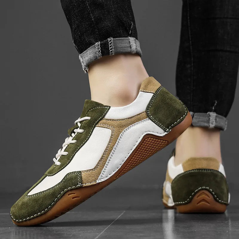 Ruskindssneakers med gummisål