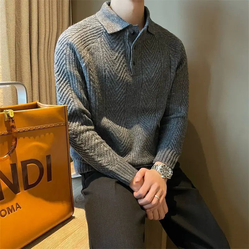 Zion - Langarmpullover mit Kragen