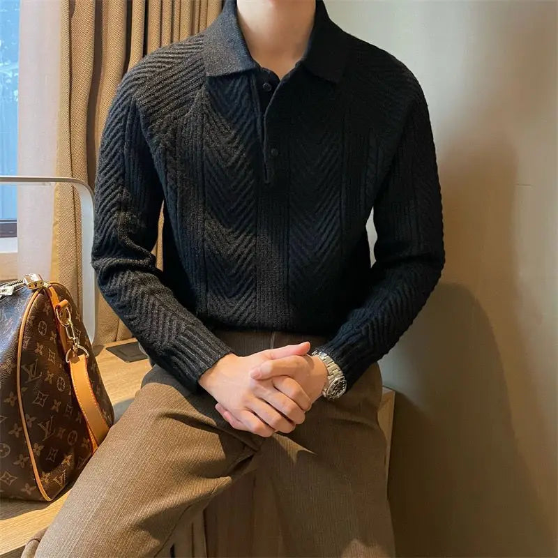 Zion - Langarmpullover mit Kragen