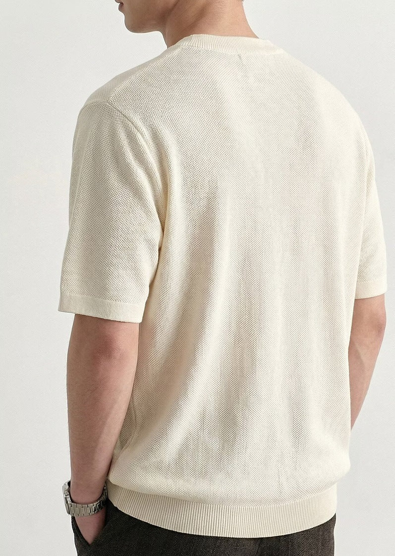 Polo de corte descontraído com textura